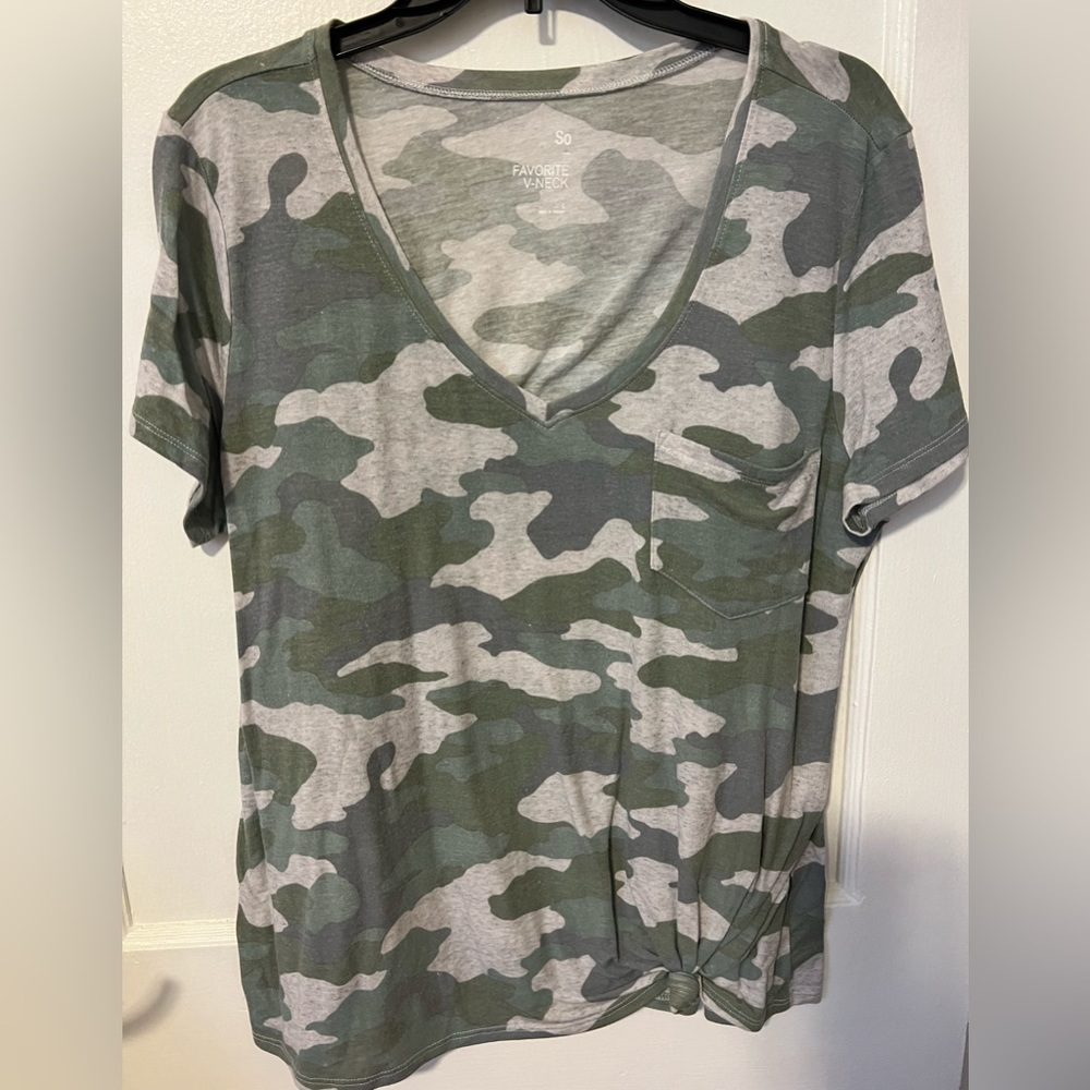 2 Tops / Shirts Size Lg / Camo and Black Shirt